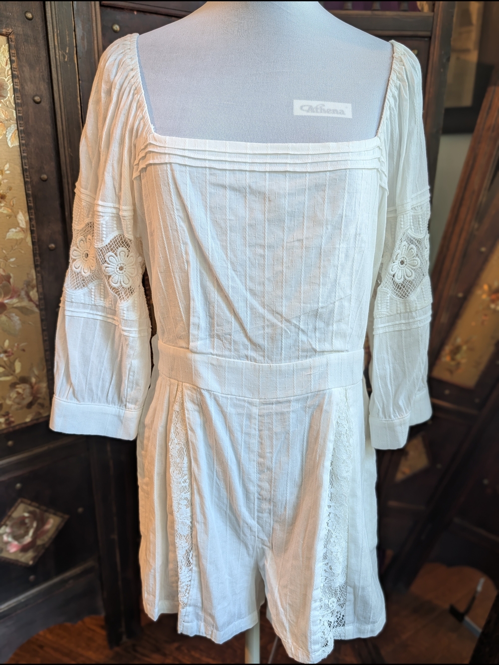 Adelyn Rae Cotton Crochet Romper